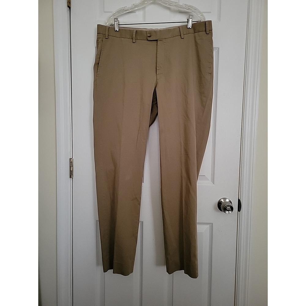 Hiltl Smartcel Clima Pants Trousers 5 Pocket Mens 38/32  Khaki Tan Stretch
